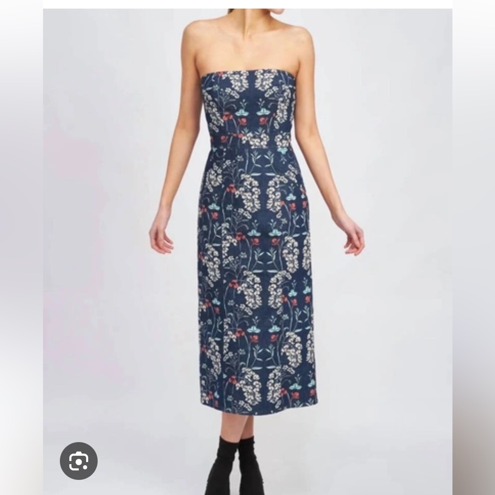 En Saison denim floral strapless maxi dress (Neriah Dress)